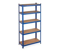 Relaxdays Estantería Metálica 5 Baldas, 180x90x40 cm, Resiste 875 kg, Cargas Pesadas, Almacenaje Taller y Garaje, Azul