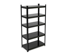Relaxdays Estantería Metálica, Resiste 875 kg, 5 Baldas, Cargas Pesadas, Sótano, Taller, Acero, 150 x 75 x 30 cm, Negro