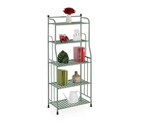 Relaxdays Estantería Metálica, Acero, 133x56x28 cm, Estante Baño y Cocina, 5 Baldas, Librería Metal, sin Fondo, Verde