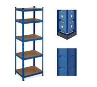 Relaxdays Estantería Metálica Cargas Pesadas, 180x60x45 cm, hasta 500 kg, 5 Baldas, para Sótano o Trastero, Acero, Azul