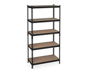 Relaxdays Estantería Metálica, Estante Taller, Cargas Pesadas hasta 1.800 kg, 5 Baldas, 183 x 91 x 46 cm, Acero, Negro