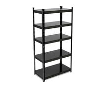 Relaxdays Estantería Metálica, Resiste 875 kg, 5 Baldas, Cargas Pesadas, Sótano, Taller, Acero, 150 x 75 x 30 cm, Negro