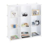 Relaxdays Estantería Modular con 9 Compartimentos, Blanco, 32x95.5x95.5 cm
