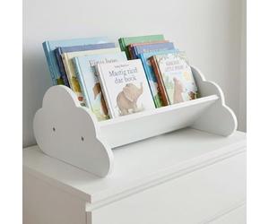 Relaxdays estantería Nube para Libros Infantiles, Blanco | Mueble habitación infantil, de pie, 17 x 43 x 29 cm