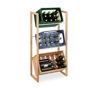 Relaxdays Estantería para 3 cajas de bebidas marrón claro,plata