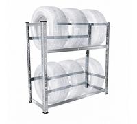Relaxdays Estantería para 4 a 6 neumáticos plata