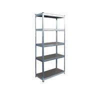 Relaxdays Estantería para Cargas Pesadas, 5 Niveles, HBT: 150x75x30 cm, hasta 875 kg, Acero Plateada