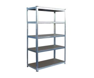 Relaxdays Estantería para Cargas Pesadas 5 Niveles, HBT: 180 x 100 x 30 cm, hasta 875 kg, Acero Plateado