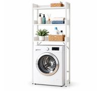 Relaxdays estantería para Lavadora, 3 estantes, sobre Lavadora, Blanca | secadora o inodoro, 166 x 63 x 25 cm