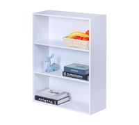 Relaxdays Estantería para Libros con 3 estantes Ajustables, 82x60x24 cm, Blanca para salón