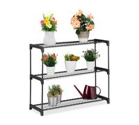 Relaxdays Estantería para plantas 3 estantes negro