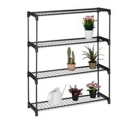 Relaxdays Estantería para plantas 4 estantes negro