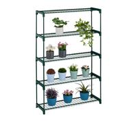 Relaxdays Estantería para plantas 5 estantes verde oscuro