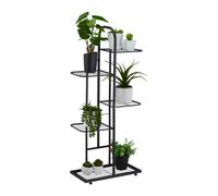 Relaxdays Estantería para Plantas Metálica, 5 Niveles, Mueble para Macetas, Repisas de Flores, Acero, 96x45x22 cm, Negro