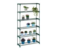 Relaxdays Estantería para plantas 6 estantes verde oscuro