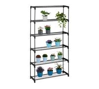 Relaxdays Estantería para plantas con 6 estantes negro