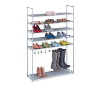 Relaxdays Estantería para zapatos con balda botas gris