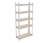 Relaxdays estantería Pesada, Set 2, AlxAnxF 168x80x30 cm, 250 kg, Plateada | Acero galvanizado, estantería para sótano o garaje, montaje por encaje