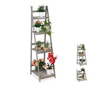 Relaxdays Estantería plantas de madera gris gris