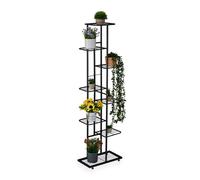 Relaxdays Estantería plantas de metal con 8 baldas negro
