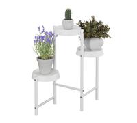 Relaxdays Estantería plantas de metal y PVC blanco