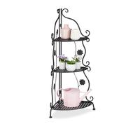 Relaxdays Estantería plantas interior y exterior negro