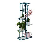 Relaxdays Estantería Plantas Metálica, Soporte Macetas, Escalera 6 Baldas, Interior y Exterior, 107 x 44 x 24 cm, Verde, Acero