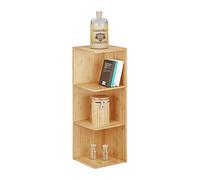 Relaxdays Estantería rinconera, Tres estantes, Librería, Mueble de almacenaje, 85,5x29x29 cm, 1 Ud., Marrón