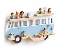 Relaxdays estantería Toniebox magnética, 25 Tonies, Azul | Autobús, (Al x An x Fon): 32 x 62 x 13 cm, estantería para figuras Tonie