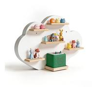 Relaxdays estantería Toniebox magnética para Toniebox y 20 Tonies, Nube, 40x61x17 cm, Blanca