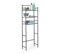 Relaxdays Estanterías para Lavadora, 3 Baldas, Mueble para Encima de WC y Secadora, 165 x 58 x 25 cm, Metal, Negro