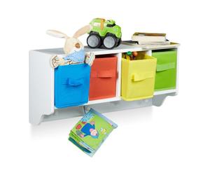 Relaxdays Estatería infantil de pared ALBUS blanco,azul claro,rojo