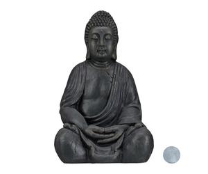 Relaxdays Estatua Buda de cerámica de 50 cm antracita