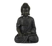 Relaxdays Estatua Buda sentado 18 cm antracita