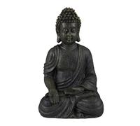 Relaxdays Estatua Buda sentado 30 cm antracita