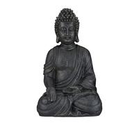 Relaxdays Estatua Buda sentado de 40 cm antracita