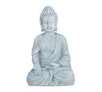 Relaxdays Estatua Buda sentado de 40 cm gris