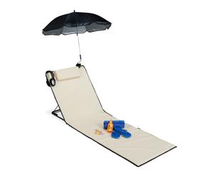 Relaxdays Esterilla acolchada con respaldo beige,negro