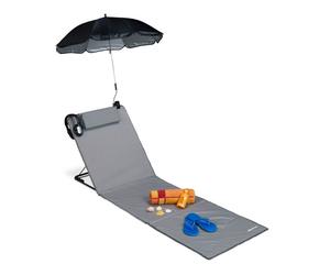 Relaxdays Esterilla acolchada con respaldo negro,gris