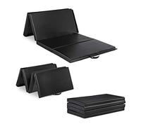 Relaxdays Esterilla de gimnasia XL 235 x 120 cm, plegable, 5 cm de grosor, ampliable, esterilla de suelo suave para casa, con asa, impermeable, color negro