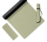 Relaxdays esterilla de yoga antideslizante de 5 mm verde | Esterilla 68x183 cm con correa de PU para pilates y fitness