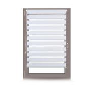 Relaxdays Estor doble de tela blanco blanco,transparente