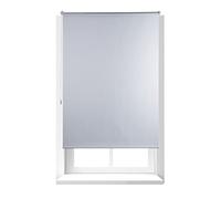 Relaxdays Estor Opaco Enrollable sin Taladrar, Tela-Aluminio, Ancho Tejido 106 cm, 110 x 160 cm, Blanco