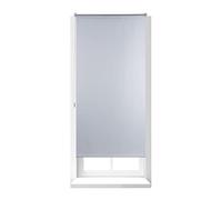 Relaxdays Estor Opaco Enrollable sin Taladrar, Tela-Aluminio, Ancho Tejido 76 cm, 80 x 160 cm, Blanco