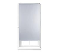 Relaxdays Estor Opaco Enrollable sin Taladrar, Tela-Aluminio, Ancho Tejido 86 cm, 90 x 160 cm, Blanco