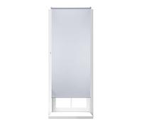 Relaxdays Estor Opaco Enrollable sin Taladrar, Tela-Aluminio, Ancho Tejido 86 cm, 90 x 210 cm, Blanco
