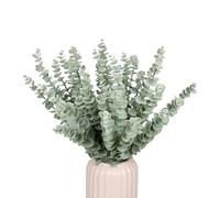 Relaxdays Eucalipto Artificial, 36 Ramas de Plástico, 42 cm de Largo, Planta Falsa, Flores Decorativas, Verde, Hierro