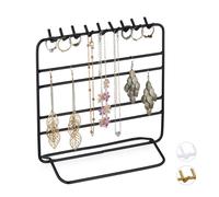 Relaxdays Expositor de pendientes y collares negro