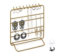 Relaxdays Expositor de pendientes y collares oro