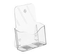 Relaxdays Expositor Folletos Pared o Mesa, Portafolletos, Flyers DIN A5, Acrílico, 1 Ud, 20x17,5x8,5 cm, Transparente, 20 x 17.5 x 8.5 cm